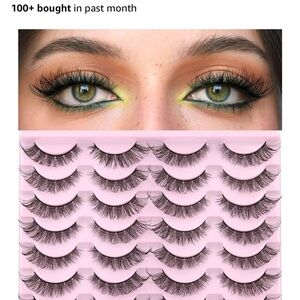 NWT~Kiromiro Voluminous Black False Eyelashes W a Natural Look Mink w applicator